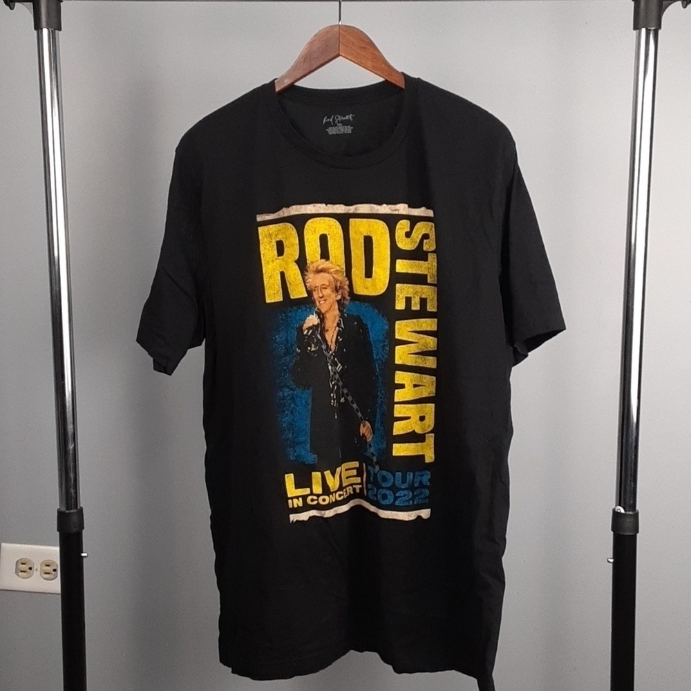 Rod Stewart 2022 Tour Concert Black Graphic T-Shirt